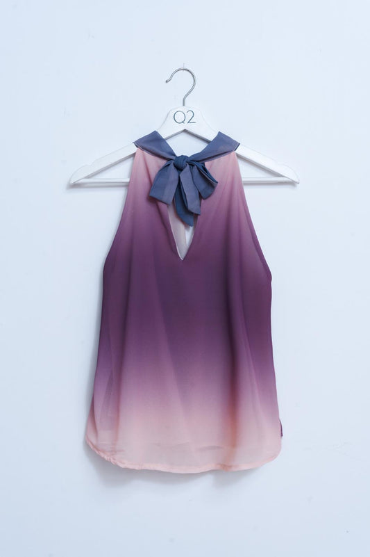 Halter neck top in ombre beige - Tops