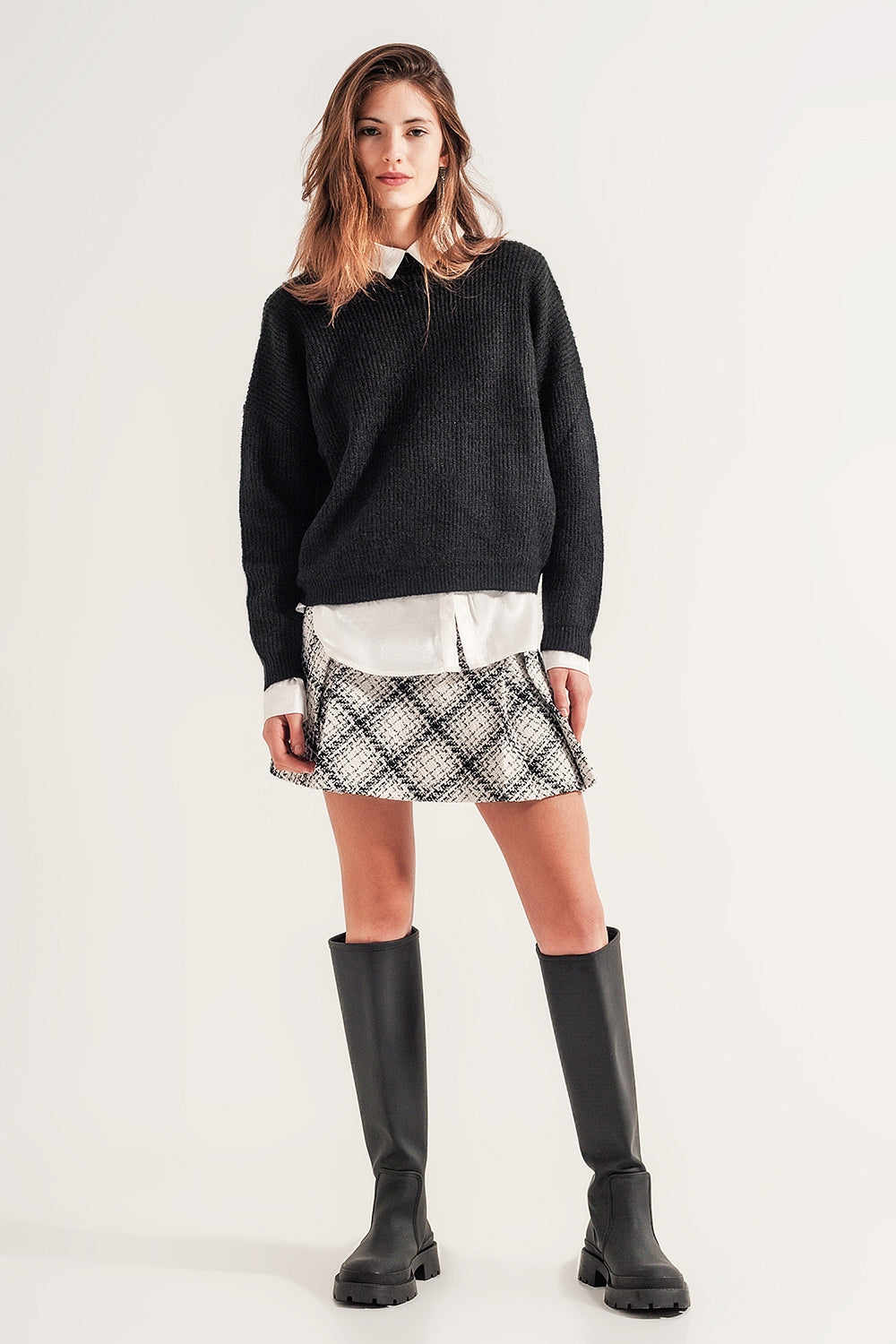 High neck jumper in black - Jumpers