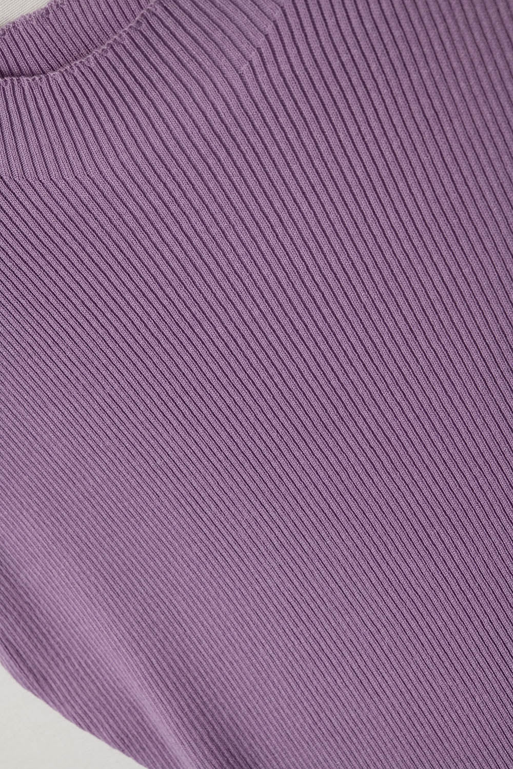 High Neck short Sleeves ribbed sweater in lilac - Jumpers