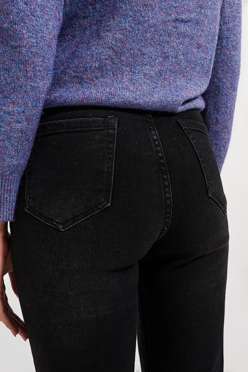 high rise slouchy mom jeans in black - Jeans