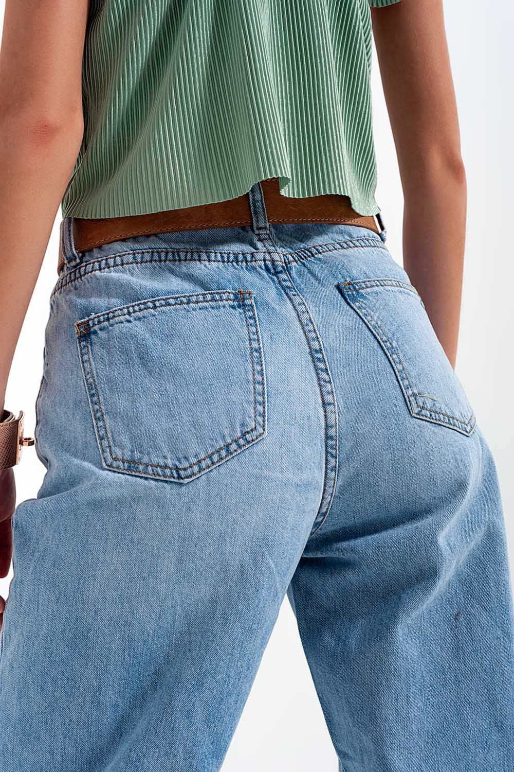 High waist straight leg jeans in light wash - Jeans