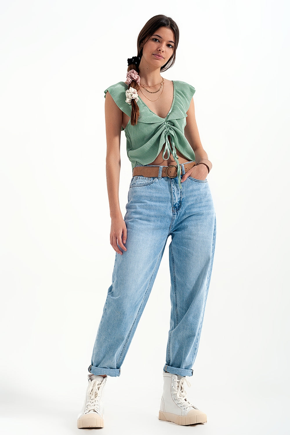 High waist straight leg jeans in light wash - Jeans