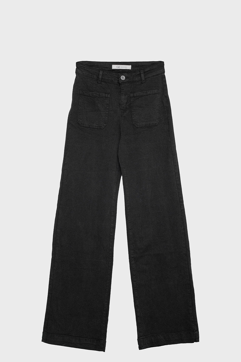 high waisted front pockets flare jeans in black - Jeans