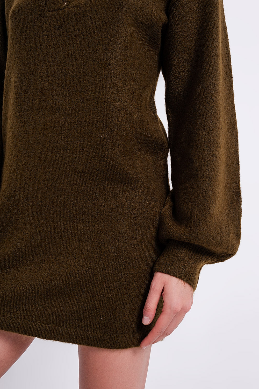 Jumper mini dress in dark green - Dresses