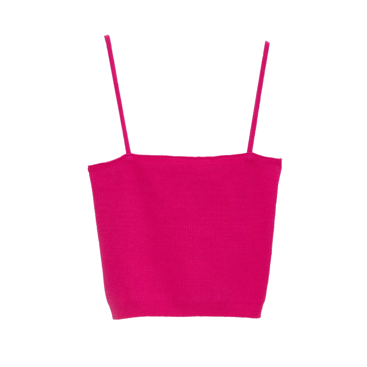 Knitted clean ribbed tank top in fucshia - Sweaters