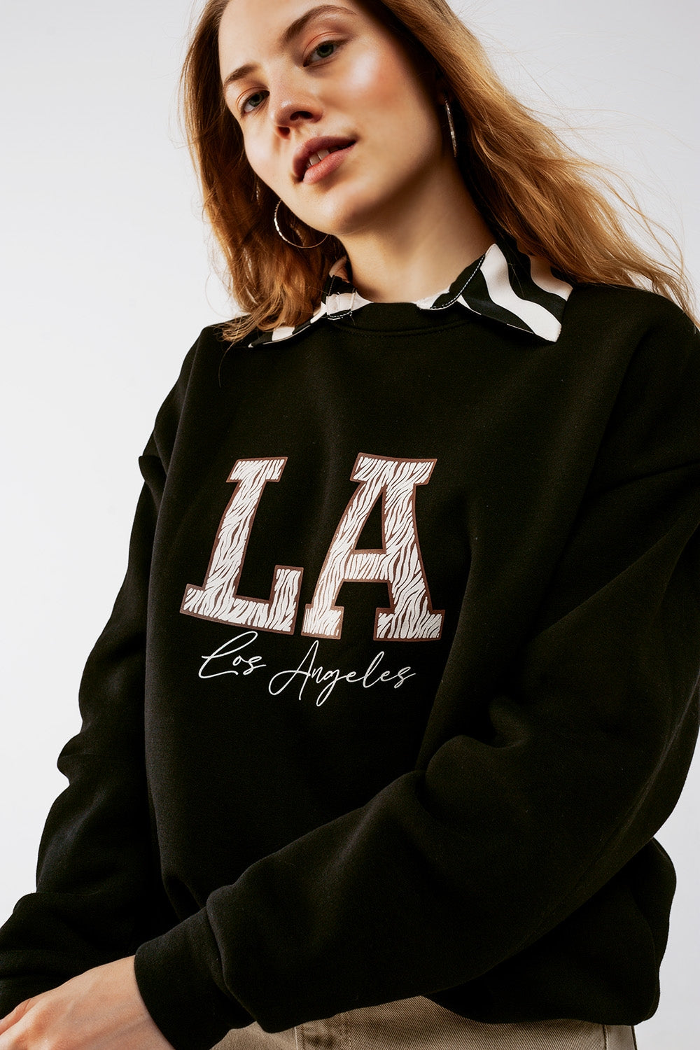LA oversized sweat in black - Jumpers