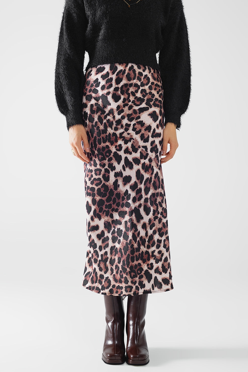Leopard print mid-rise Flared midi skirt - Skirts