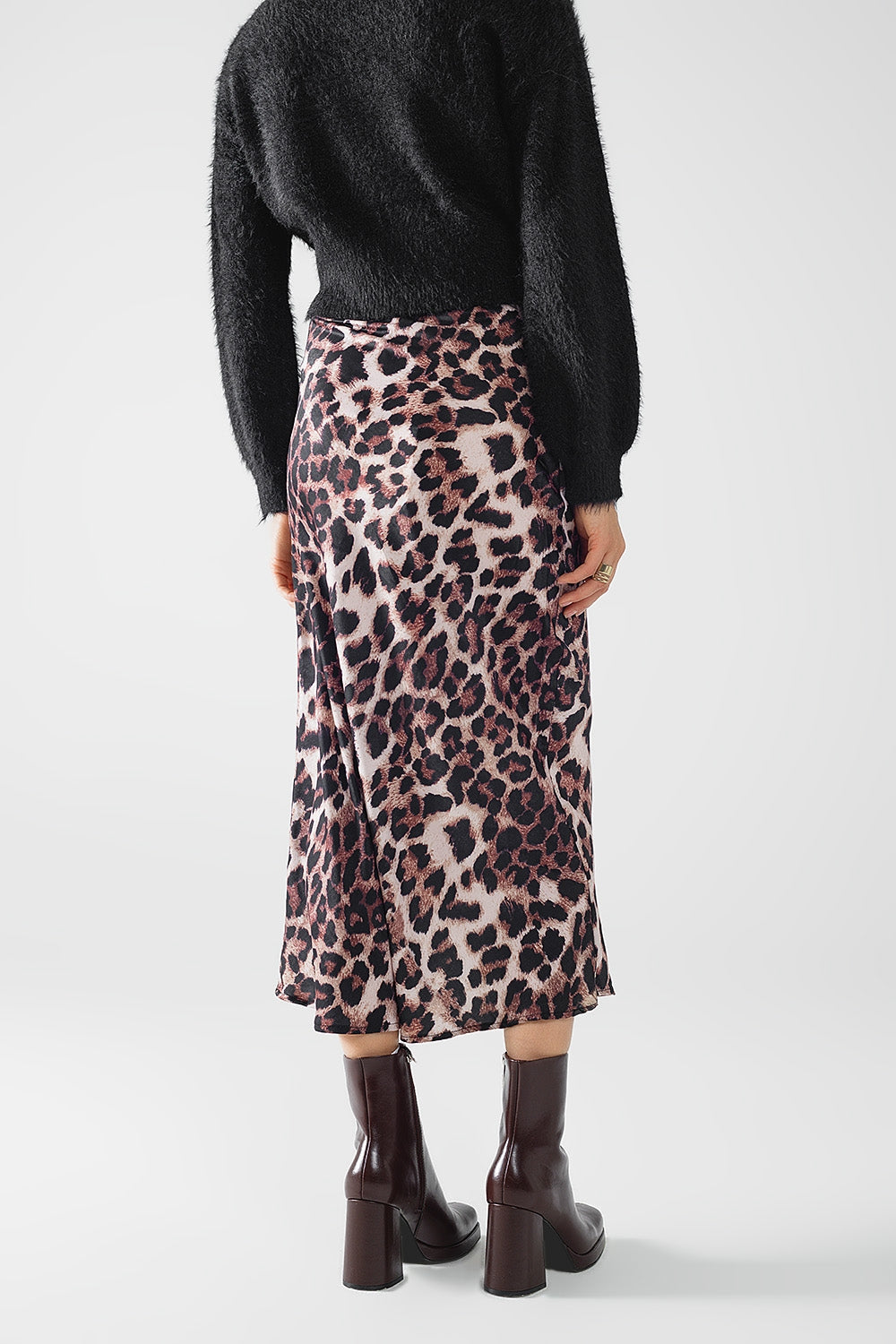 Leopard print mid-rise Flared midi skirt - Skirts