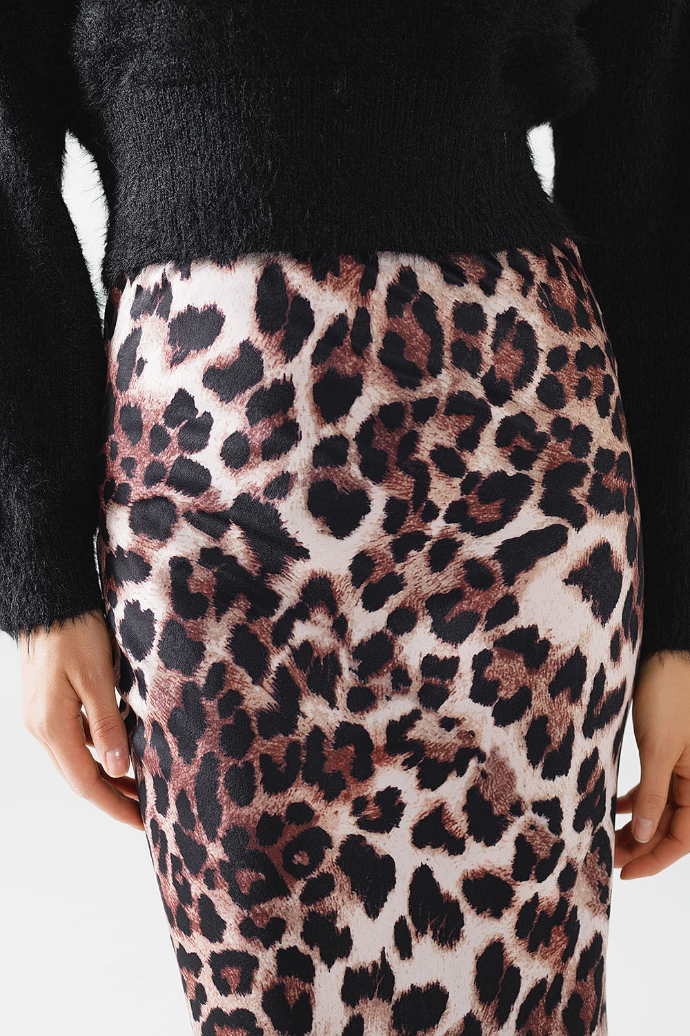 Leopard print mid-rise Flared midi skirt - Skirts