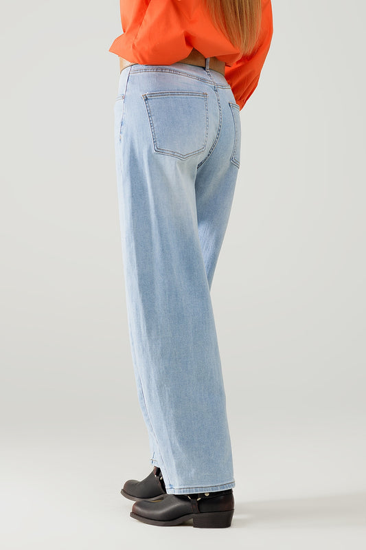 Light Blue denim bubble Leg Jeans with high waist - Jeans