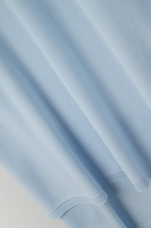 Light Blue Oversized sweater with Elbow-Length Sleeves - T-shirts