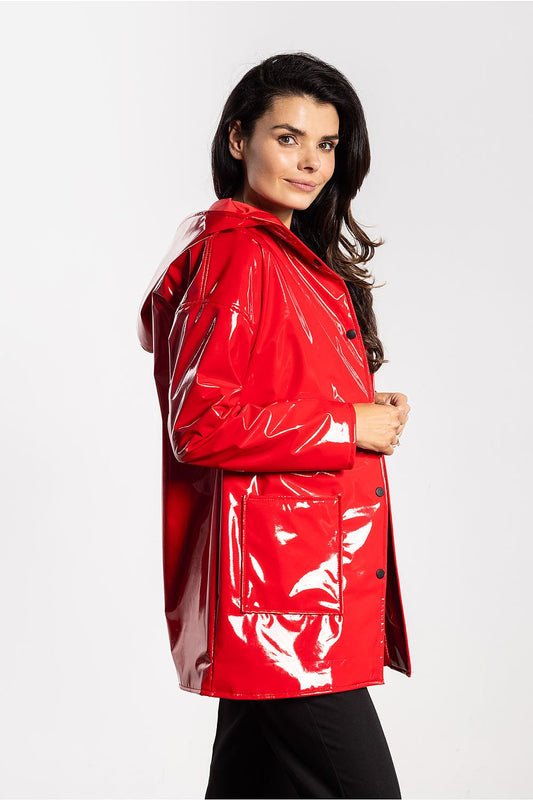 Lightweight Red Raincoat for Trendy Weather - Coats
