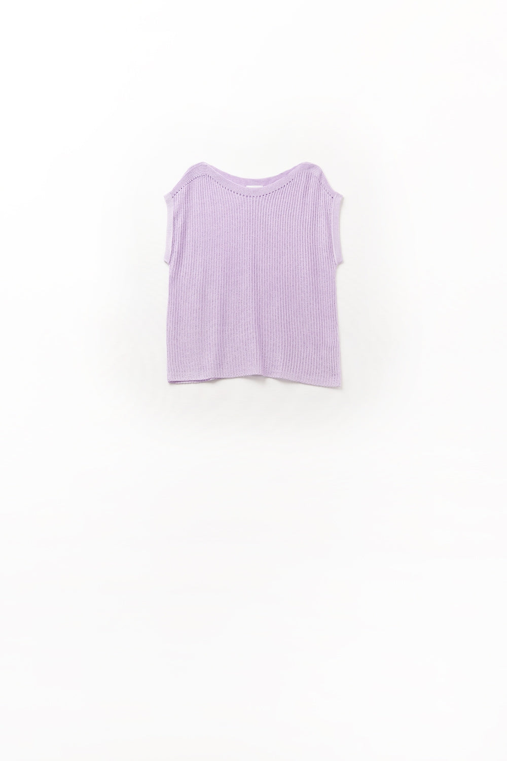 Lilac boat neck mesh sweater with dropped sleeves - Jumpers
