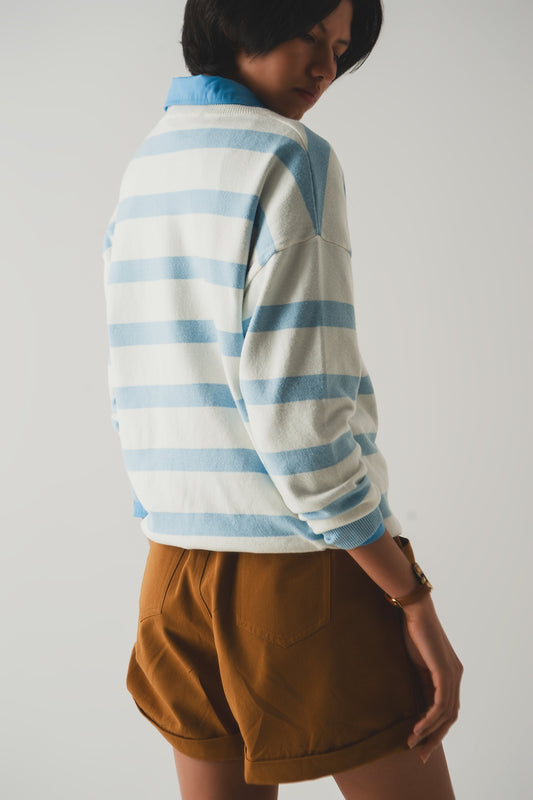 Long blue striped sweater - Jumpers