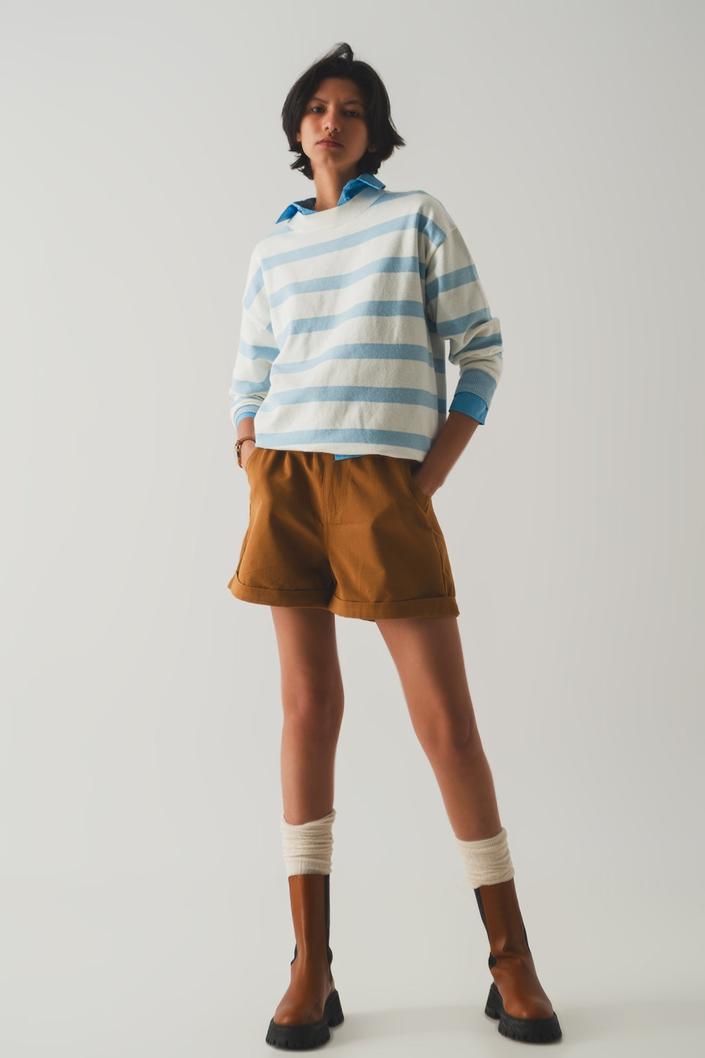 Long blue striped sweater - Jumpers