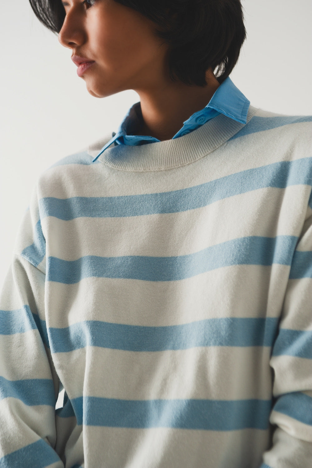 Long blue striped sweater - Jumpers
