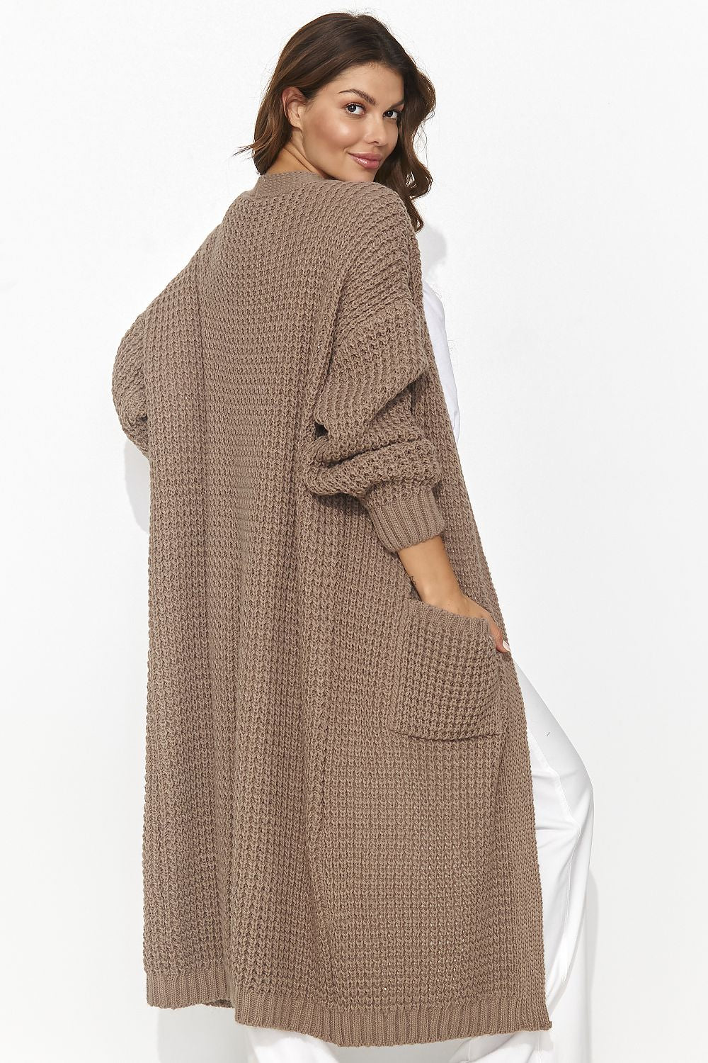 Numinou Long Cardigan with Pockets - Trendy Knit - Cardigans