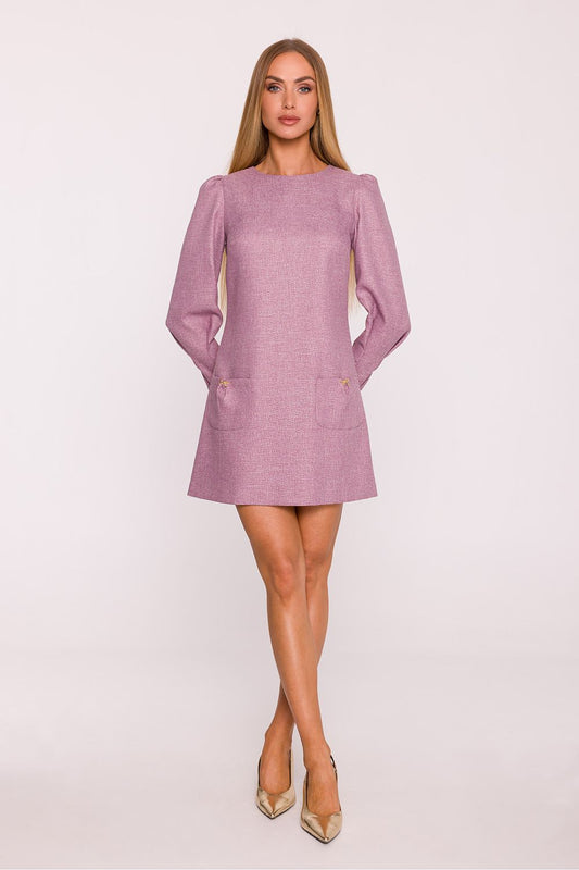 Moe Long Sleeve in Melange Fabric Dress for Women - Dresses