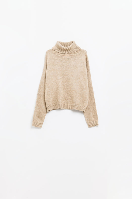 Loose beige sweater with dropped sleeves - Jumpers