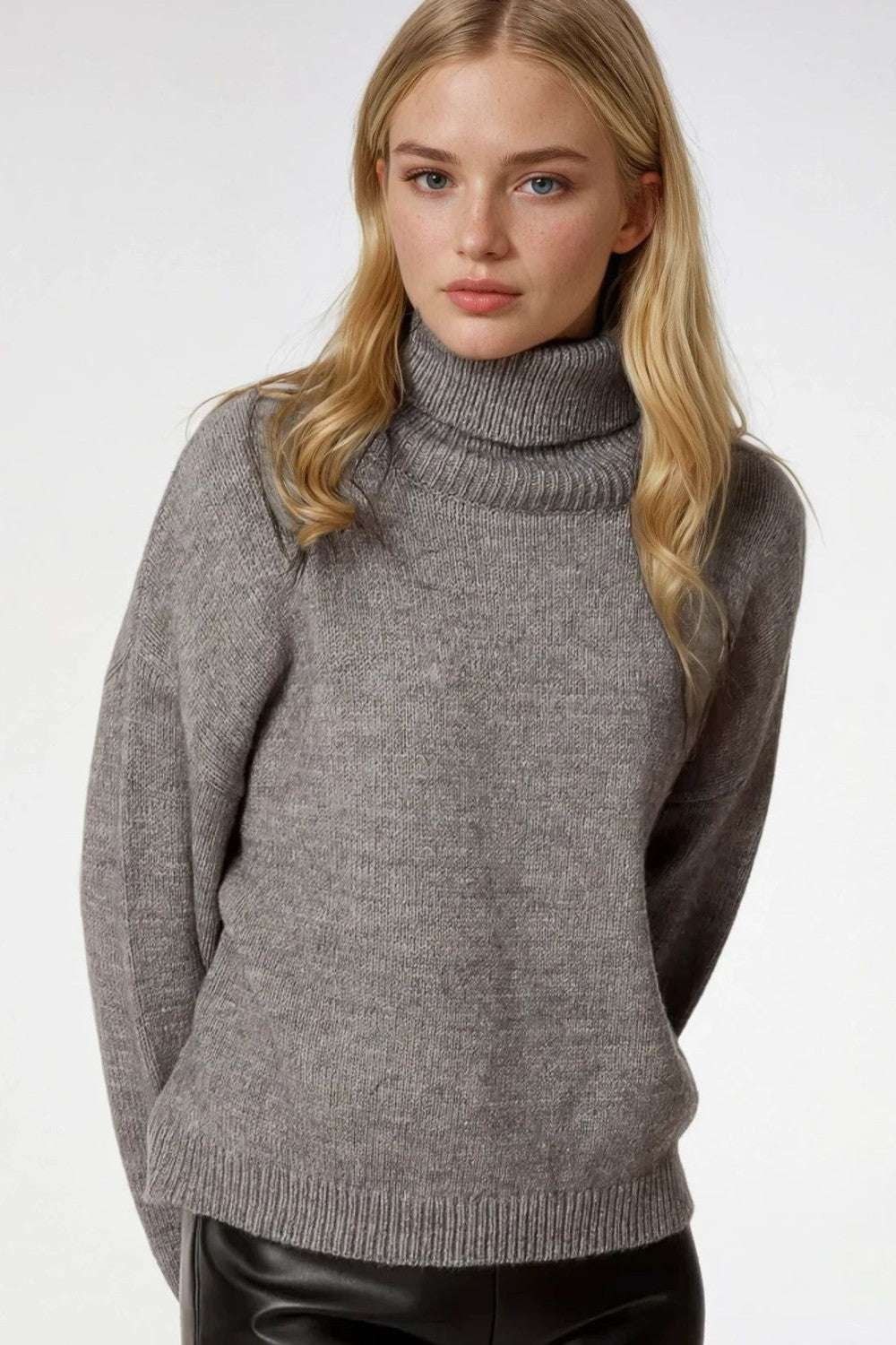 Loose grey sweater with dropped sleeves - Jumpers