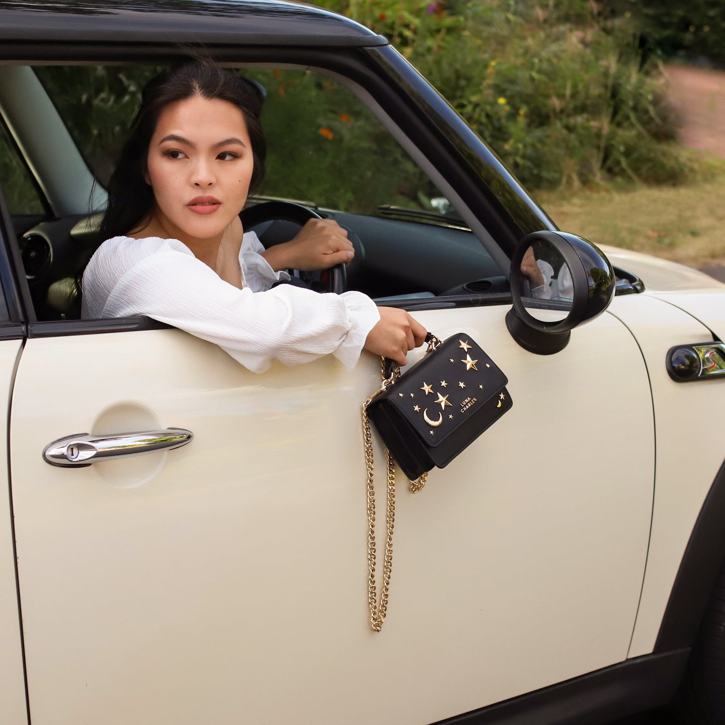 Nova Stars Studded Handbag - Black & Gold - Bags