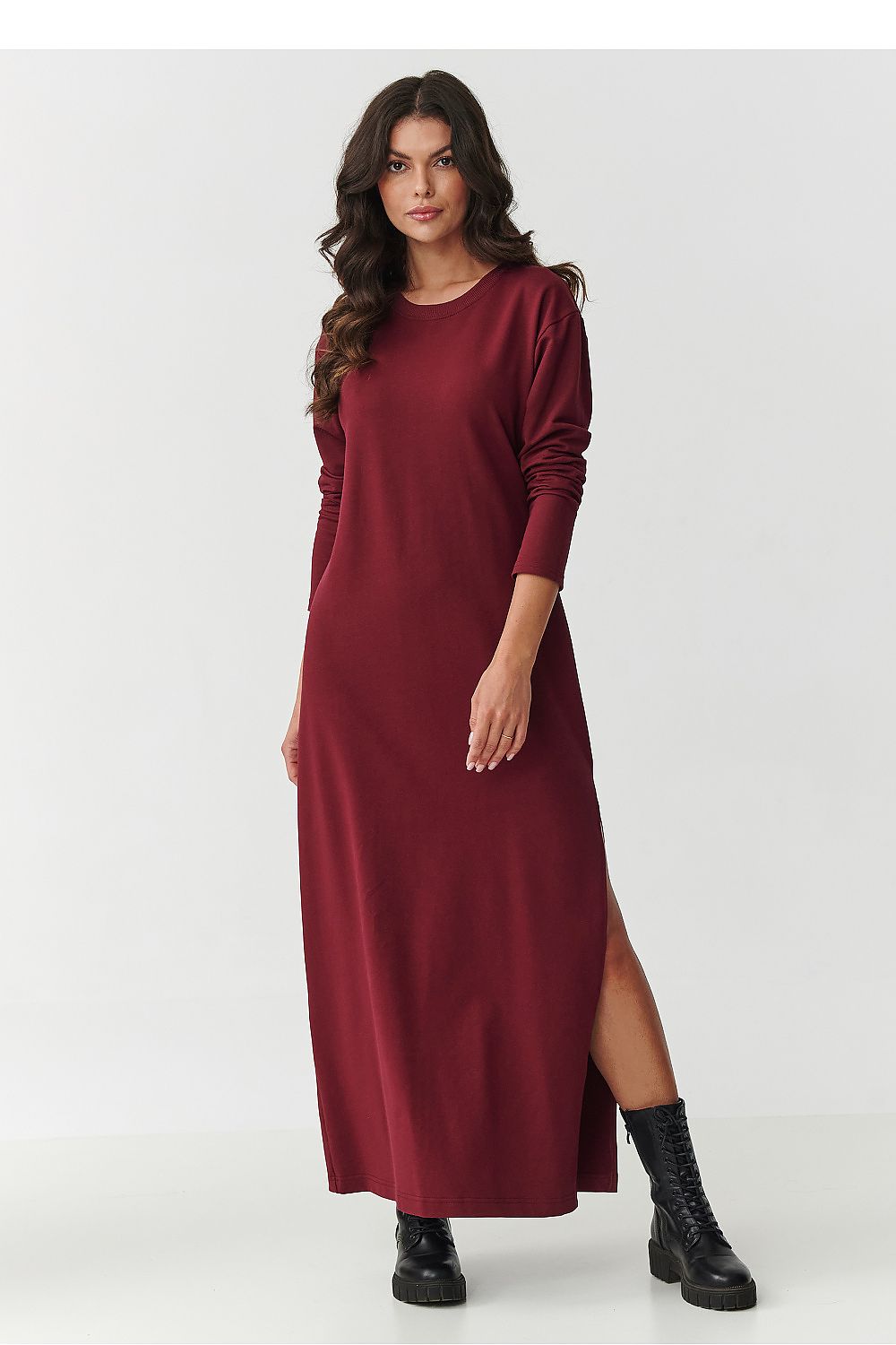 Makadamia Maxi Daydress with Side Slit - Trendy Style red - Dresses