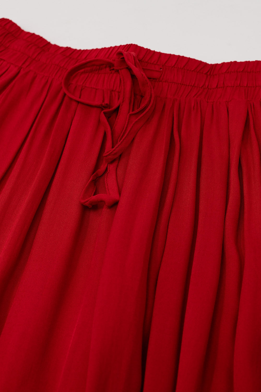 Maxi skirt in red fluid fabric with elastic waist - Skirts
