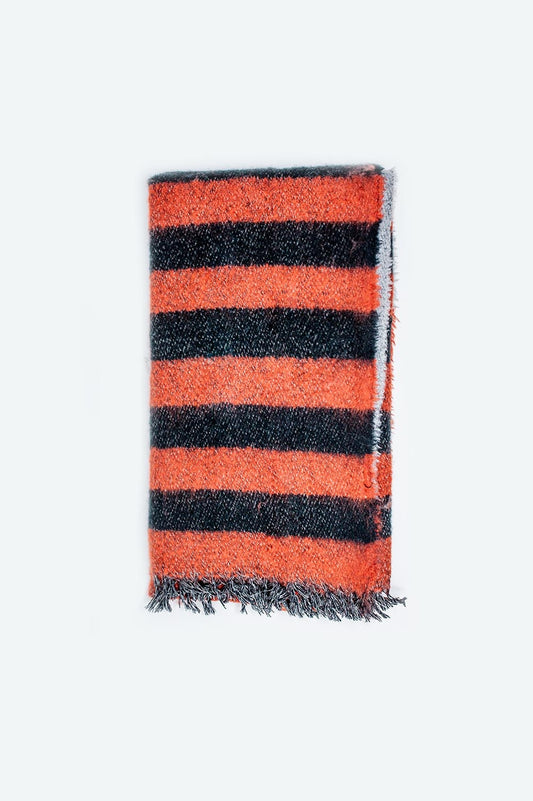 Melange mix stripe scarf in red - Scarves