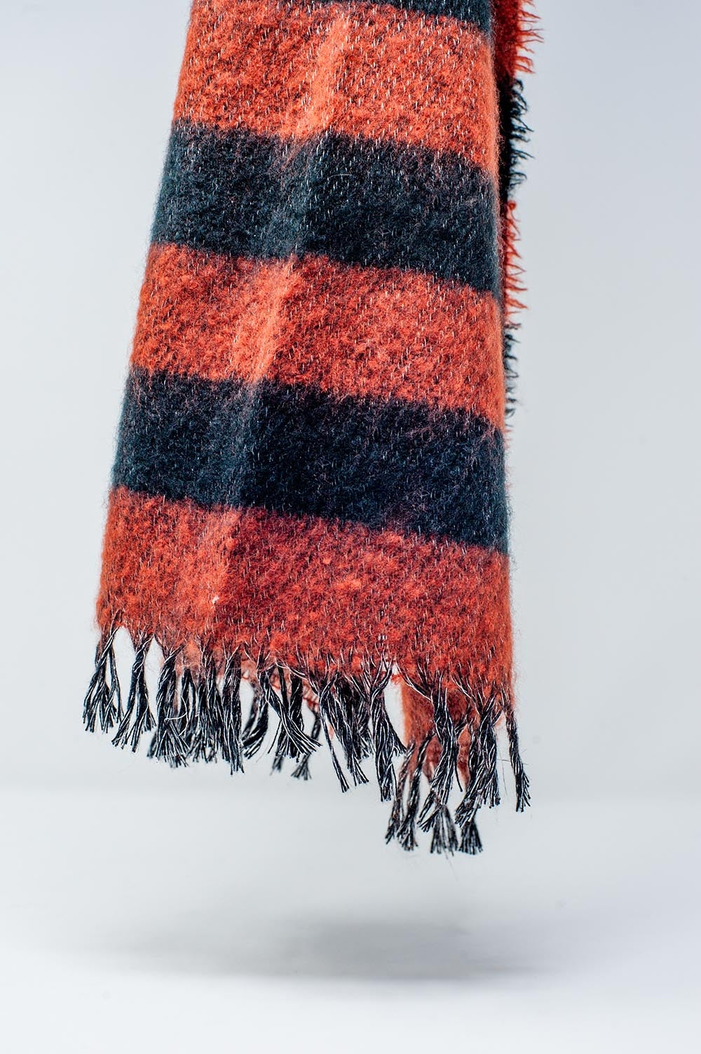 Melange mix stripe scarf in red - Scarves