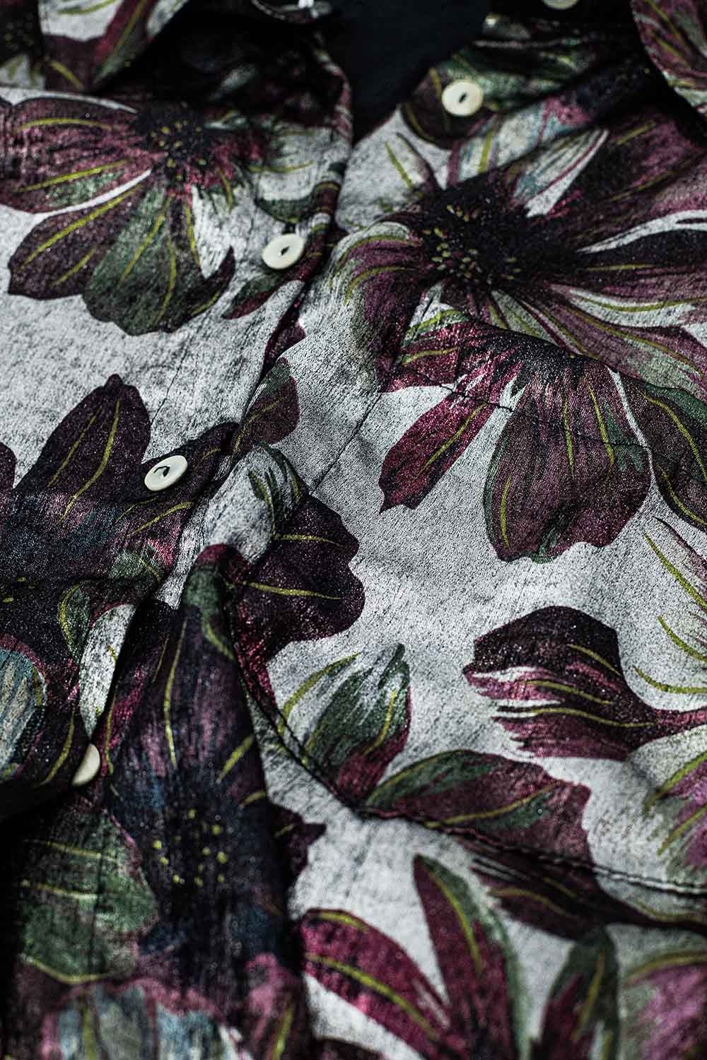 Metallic effect flower print shirt - Shirts