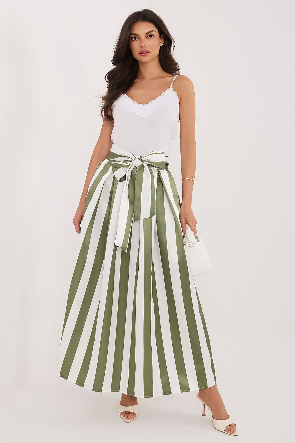 Striped Midi Length Skirt for Women - Skirts