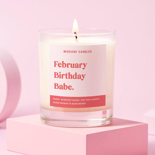 February Birthday Gift Funny Gift Candle February Birthday Babe - Candles