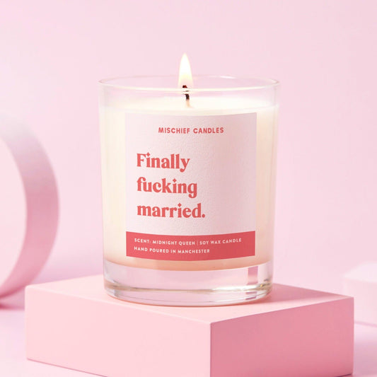 Wedding Gift Funny Wedding Gift Candle Finally Fucking Married - Candles
