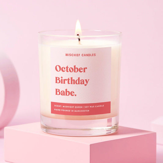 October Birthday Gift Funny Gift Candle Birthday Babe - Candles