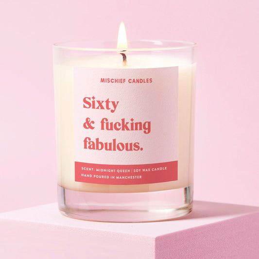 60th Birthday Gift Funny 60th Birthday Gift Candle Sixty And Fabulous - Candles