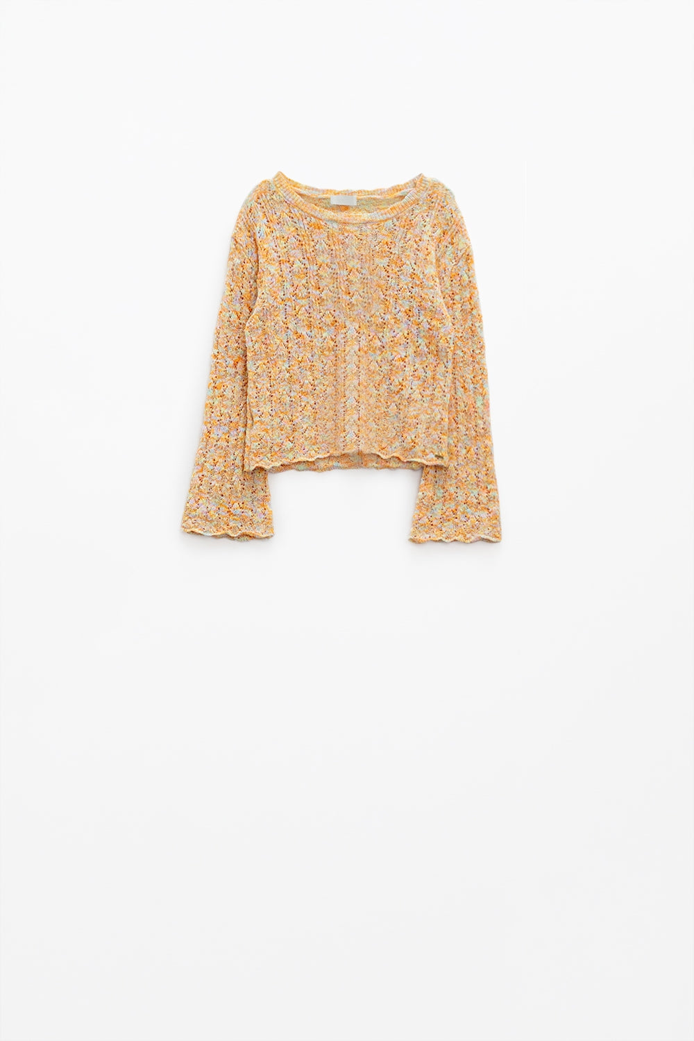 Multicolor Sweater With Flared Sleeves - Jumpers