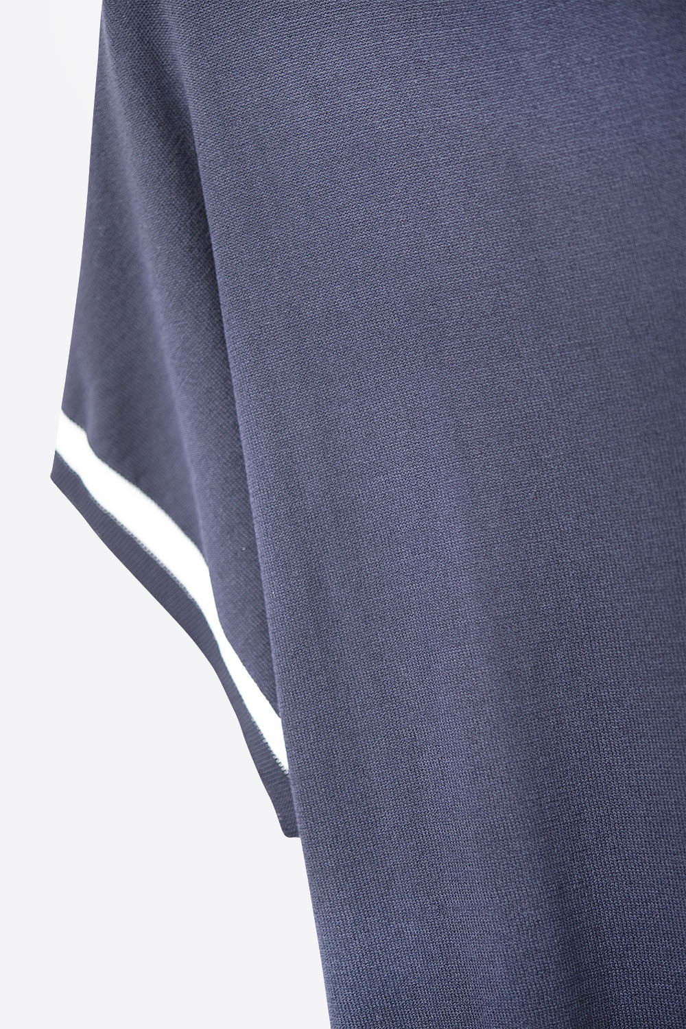 Navy Relaxed Sweater with White Contrast Detail - Sweaters