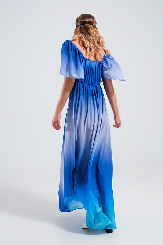 Ombre sweetheart maxi dress in blue - Dresses
