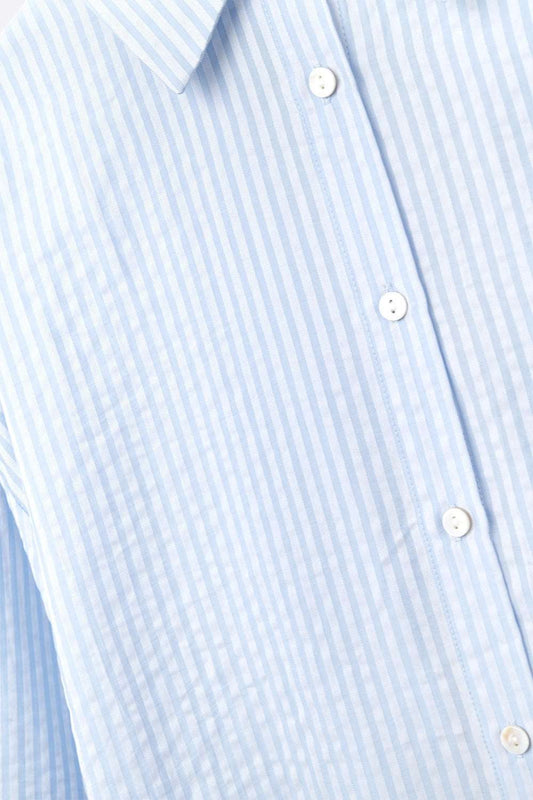 oversized baby blue shirt with bow in the back - Shirts