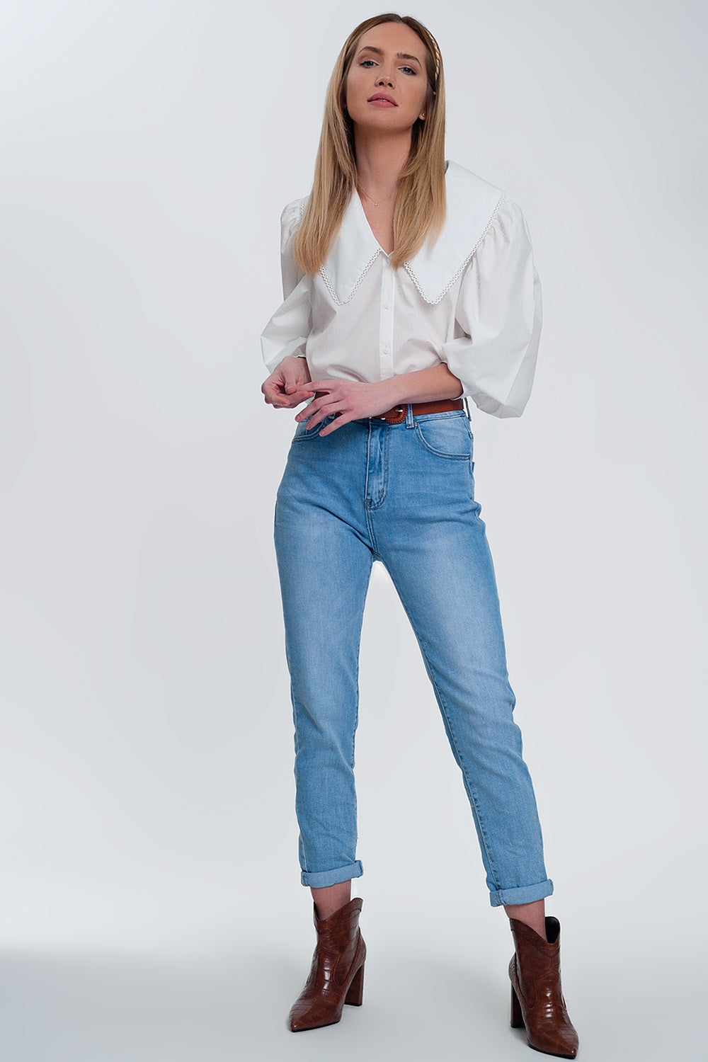 Oversized collared shirt in white - Shirts