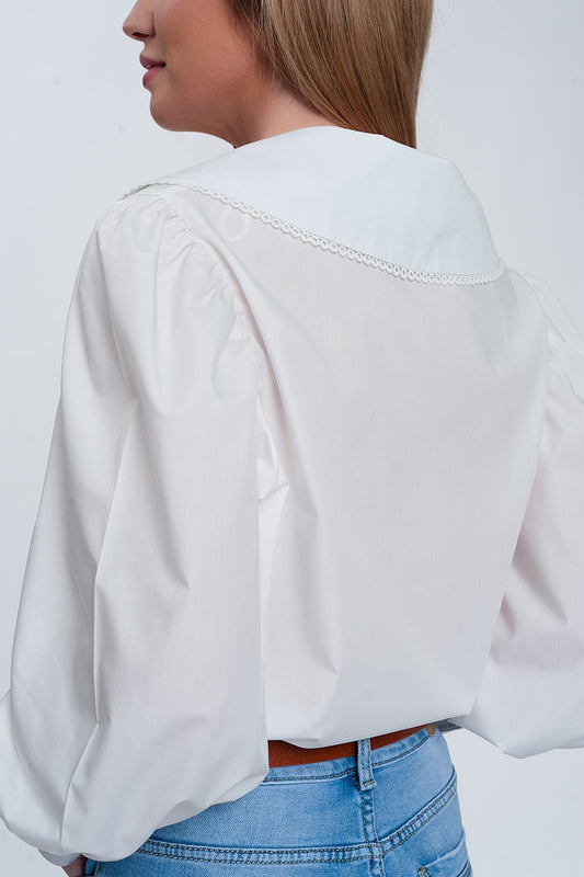 Oversized collared shirt in white - Shirts