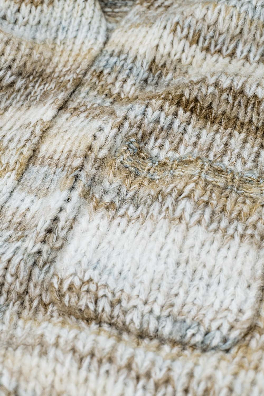 Oversized mottled striped long cardigan with pockets - Cardigans