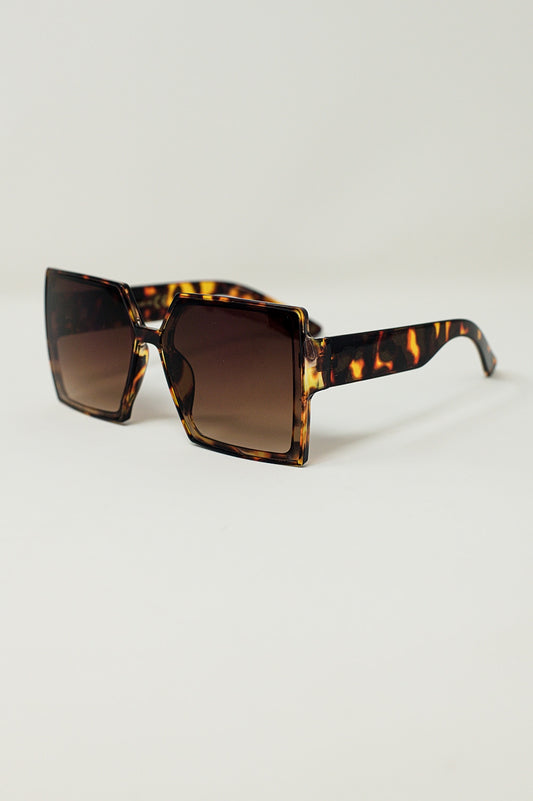 Oversized Square Sunglasses In brown - Sunglasses