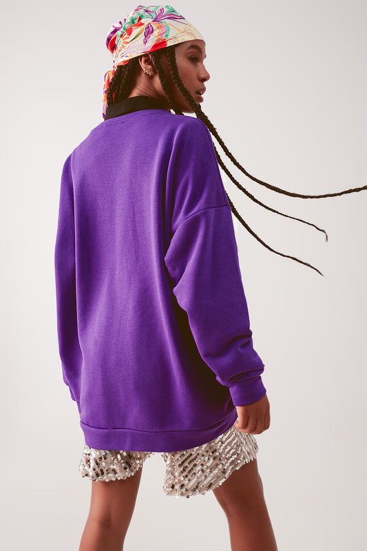 Oversized sweatshirt in purple - Sweaters