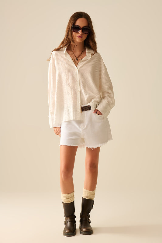 oversized white shirt with bow in the back - Shirts