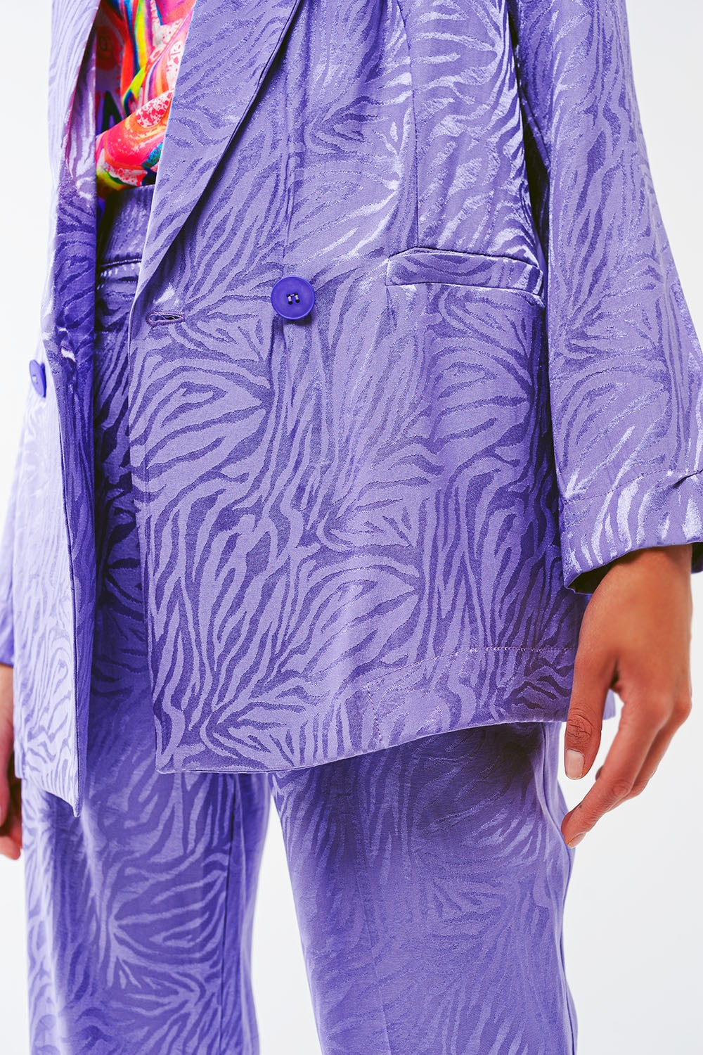 Oversized Zebra Print Blazer in Purple - Blazers