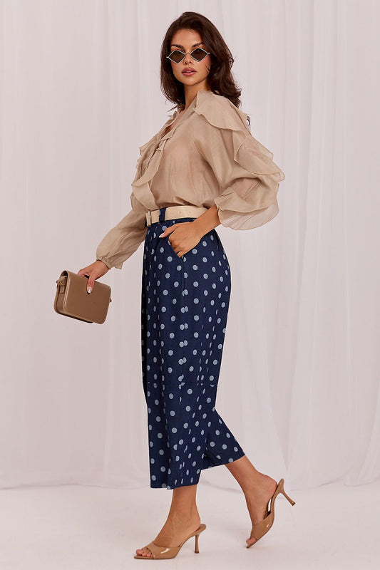 Polka Dot Pattern Culottes Women's Trousers - Trousers