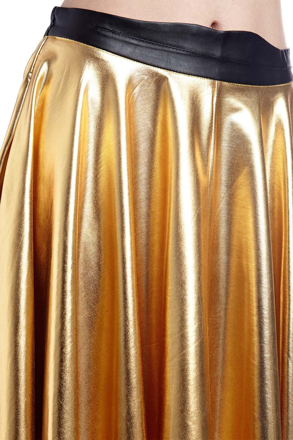Pleated golden pleated Skirt for Trendy Fashion Outfits - Skirts