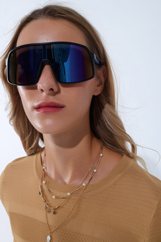 Polarized Sport Sunglasses in Blue -