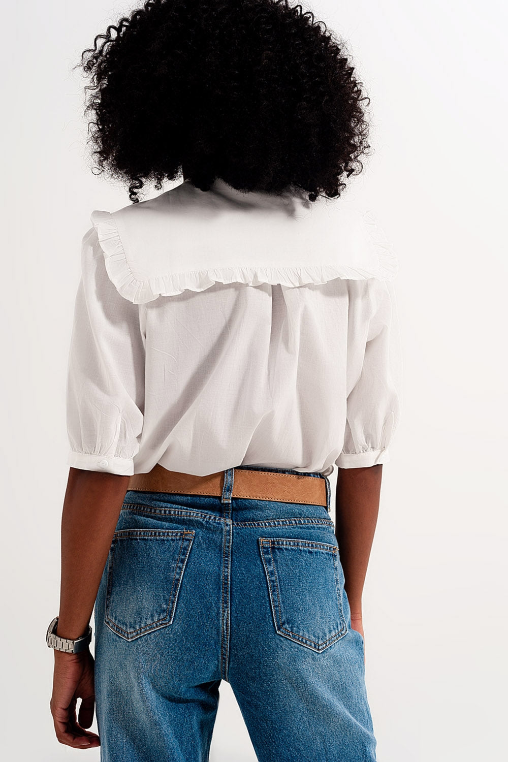 Prairie collar blouse in white - Blouses